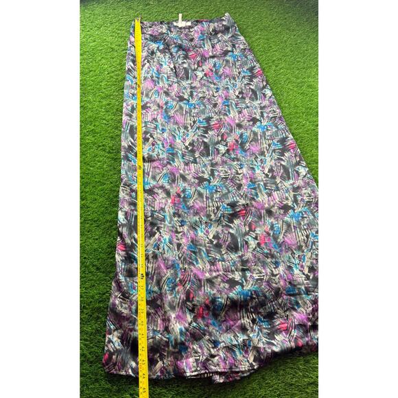 BCBGeneration Womens Maxi Skirt Sz 4 Purple Abstract Print Lined Long Boho Flowy - Picture 5 of 9